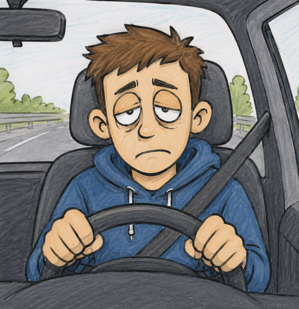 tired driver tired driver experiencing fatigue