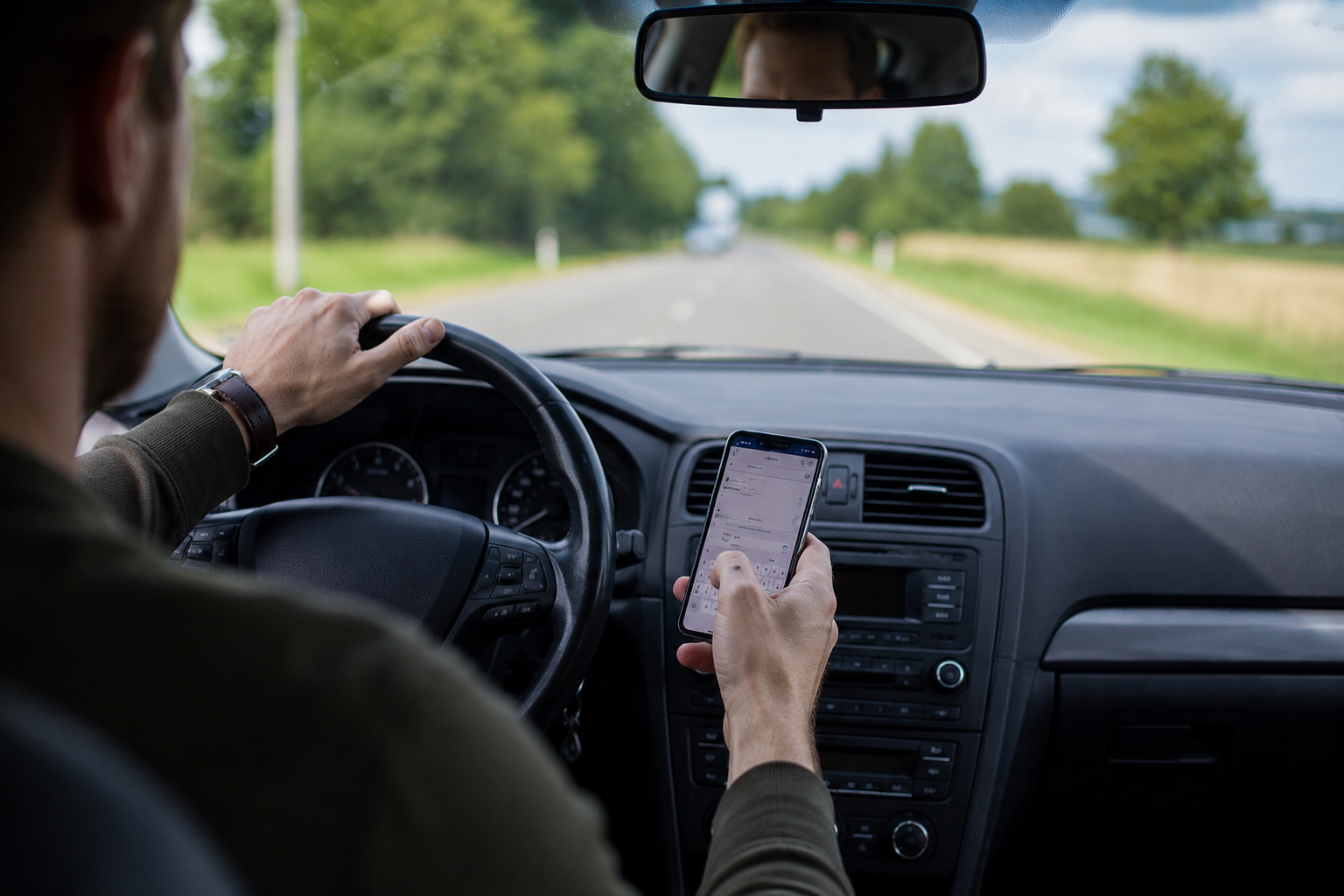 texting and driving distracted driver on their phone